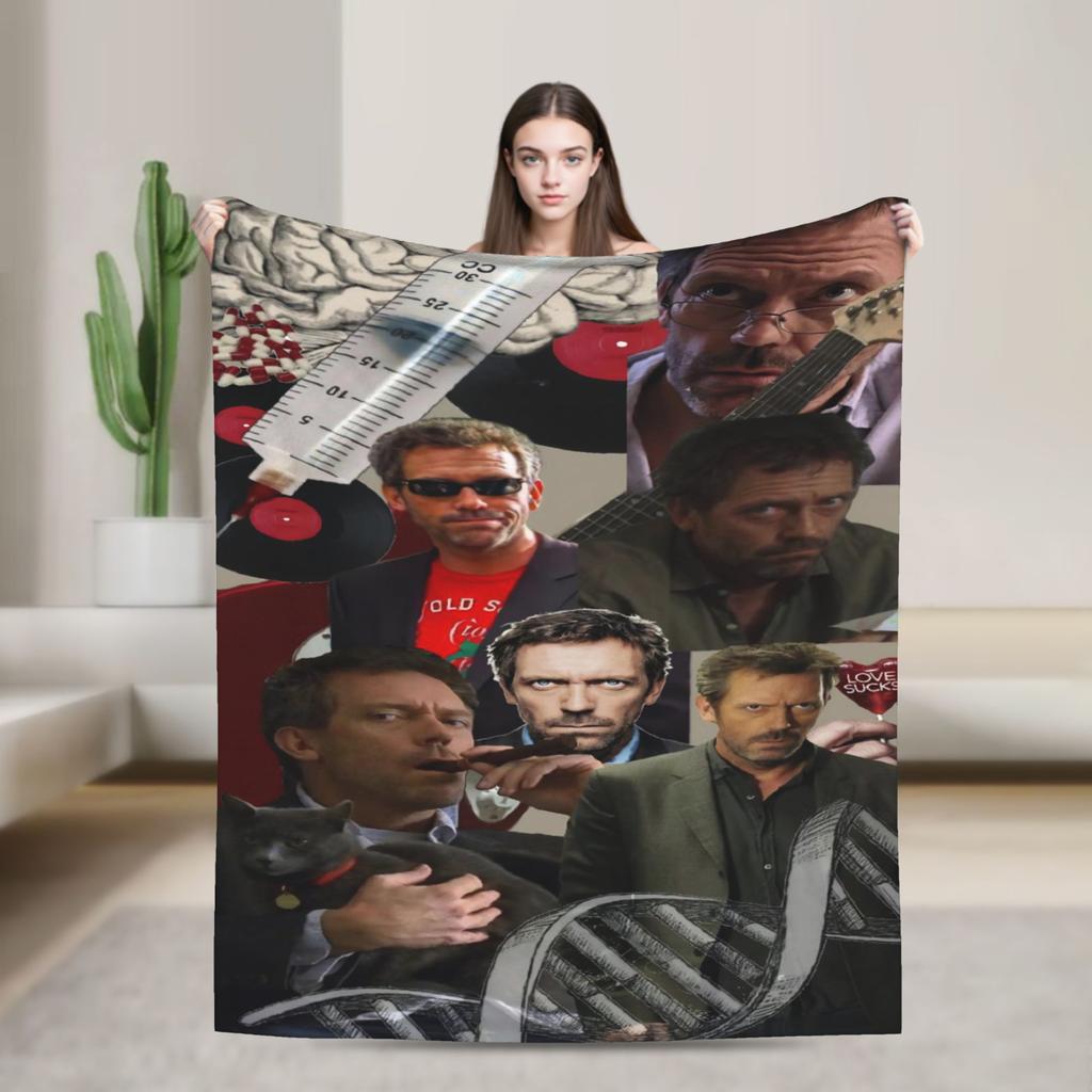 Dr. Gregory House Blankets Quality Warm Soft House MD American Television Bedding Throws Winter Travel Bedroom Funny Bedspread