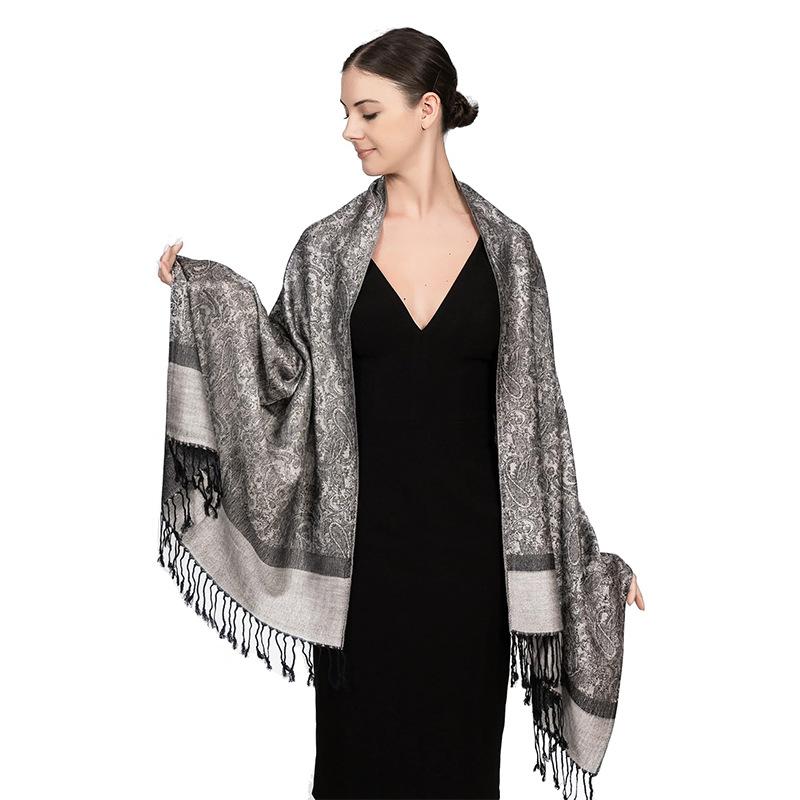 Luxury Brand Light Luxury Shawl Women'S Wrap Scarf Design Jacquard High-End Imitation Cashmere
