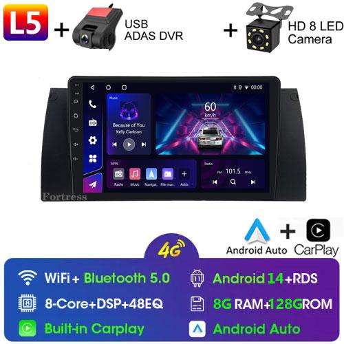 Carplay 2din Android 13 Car Radio Multimedia Video Player Navigation GPS For BMW M5 E39 E53 X5 1999-2006 4G+WIFI DVD Head Unit