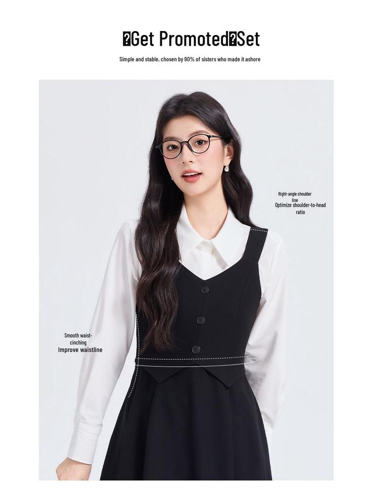 Women's Gray Sleeveless Vest Dress - Academy Style Teacher Interview Outfit