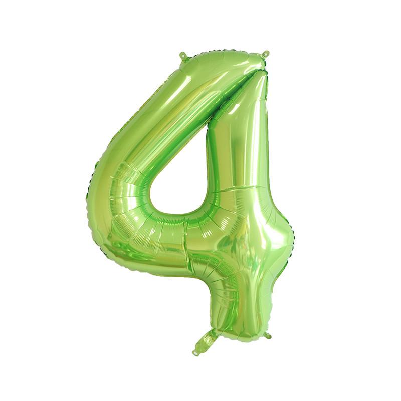 32inch Green Number Balloon Digital 0 1 2 3 4 5 6 7 8 9 Aluminum Foil Ballon for Kids Birthday Party Decoration Safari Wild One