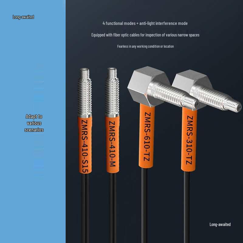 Dual Display Fiber Optic Amplifier M4M6 with Diffuse Reflection Sensor and Photoelectric Switch Fiber Optic Cable
