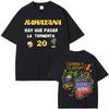 Rawayana Hay Que Pasar La Tormenta Tropical Party Zweiseitiges Übergroßes T-Shirt Lateinische Reggae Band Retro Musikfestival Unisex Lässige Streetwear