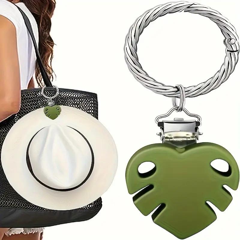 

Зажим для шляпы с ярким цветком — легкий и многофункциональный дорожный аксессуар для женских солнцезащитных шляп и рюкзаков Army Green Leaves