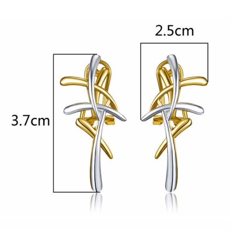 Bohemian Two Tone Cross Fireworks Necklace Ear Clips Jewelry