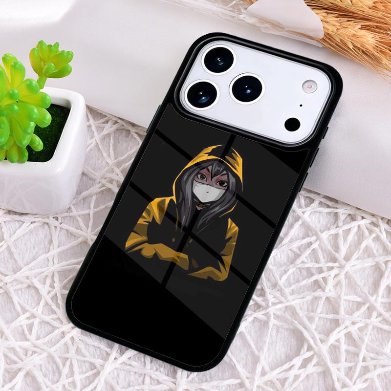 Anime Girl Mask Phone Case for iPhone 17 Air 16 15 11 12 14 13 Pro Max Shockproof Cover