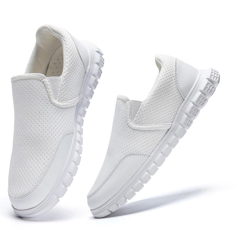 

мода Fujeak мужские спортивные кроссовки повседневная обувь мода дышащие прогулочные сетчатые кроссовки на плоской подошве мужские беговые кроссовки для бега трусцой Zapatillas De Deporte 46 белый