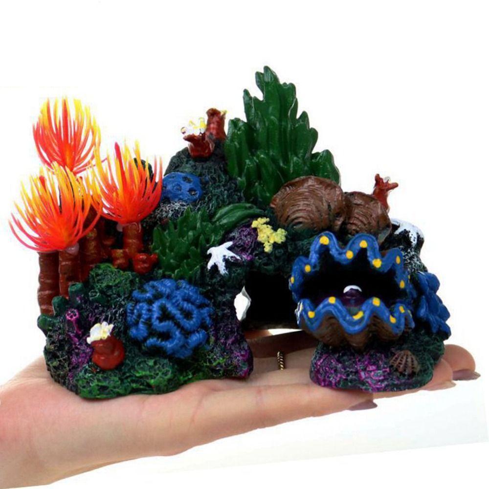 Creative Resin Fish Tank Scenery Ornament Realistic Background Decor Resin Coral Plant Vivid Aquarium Decoration