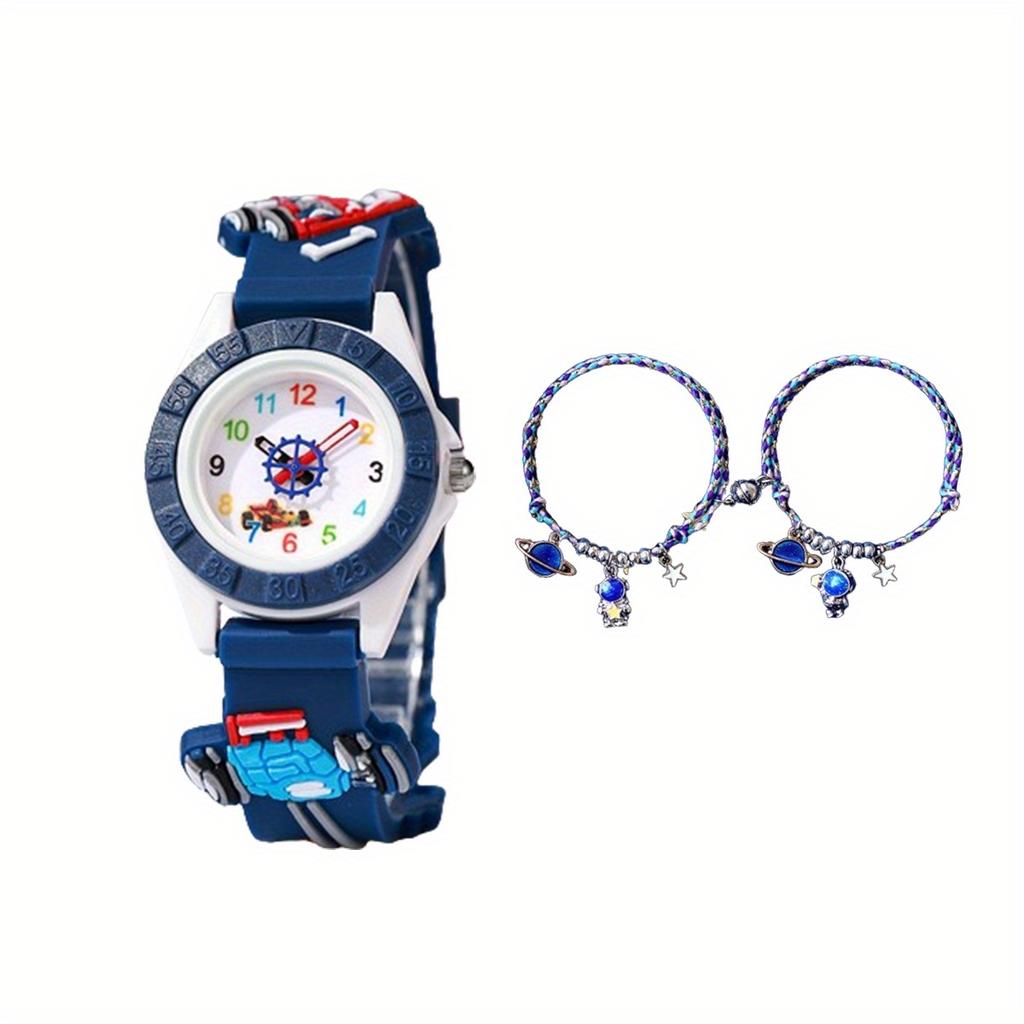 1/2 Stück - Entzückendes Kinder-Cartoon-Uhrenset - Armbanduhren mit farbenfrohen Designs und leicht ablesbarem Zifferblatt - Perfektes Geschenk für Kinder