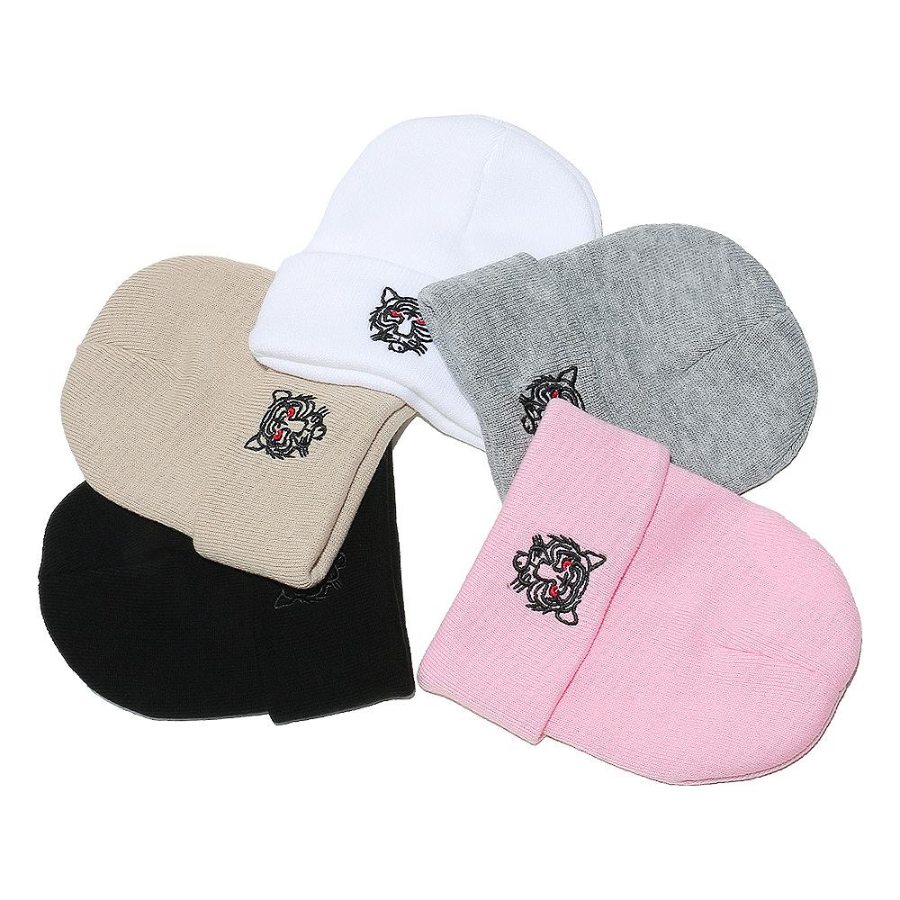 Tiger Head Wool Knitted Hat Student Outdoor Men's and Women's Winter Thermal Hat Pullover Hat Men
