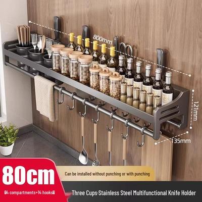 Multifunctional Wall-Mounted Kitchen Organizer Shelf