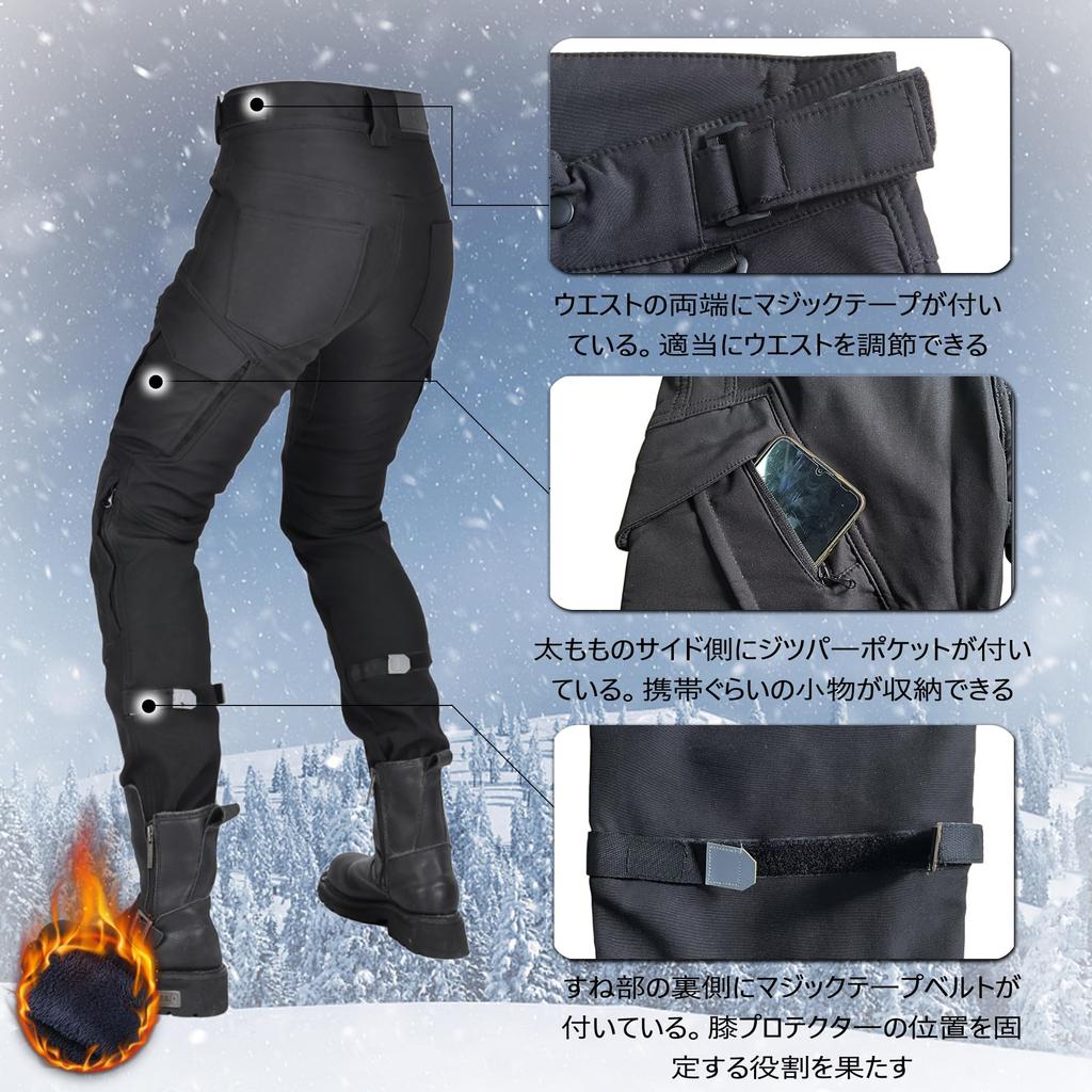 RENHE Winter Motorcycle Thermal Rider Pants with Fleece Lining and Waterproof and Windproof Racing Pants for Warmth and Size 2XS Women's Pants,