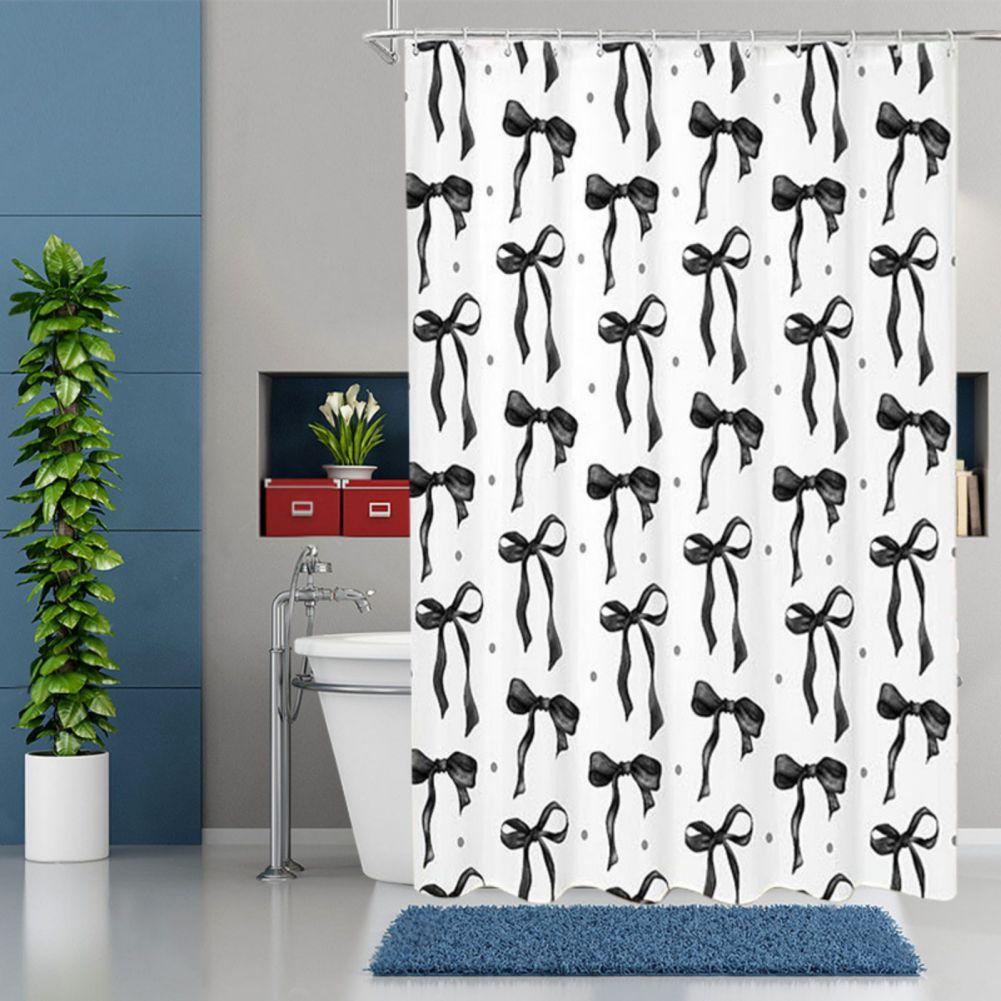 

Bow-print Shower Curtain with 12 Hook