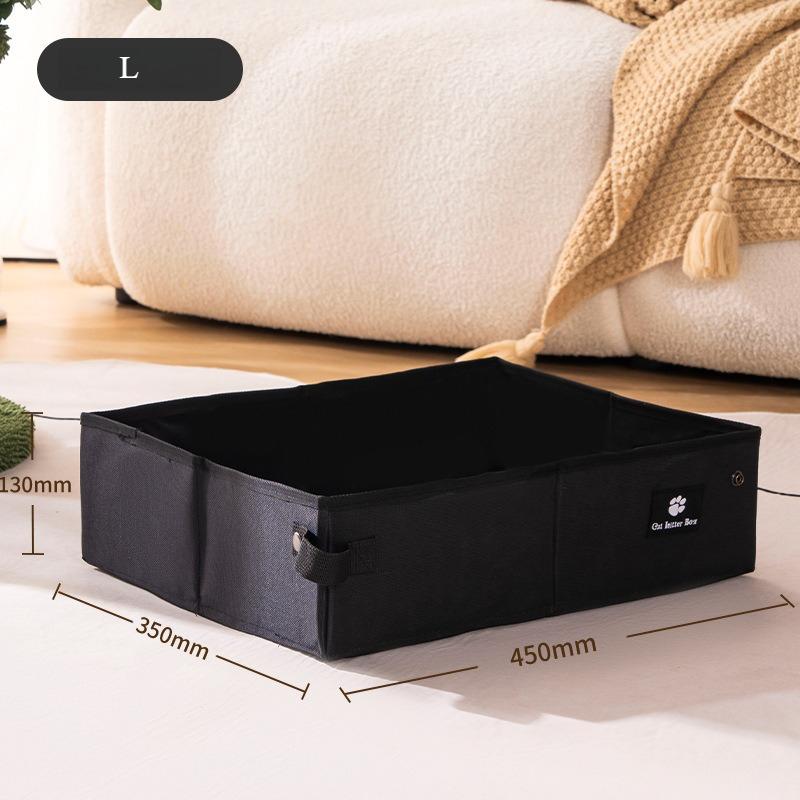 Portable Folding Litter Box for Cats Waterproof Outdoor Travel Pet Toilet Tray with Disposable Liner Bags