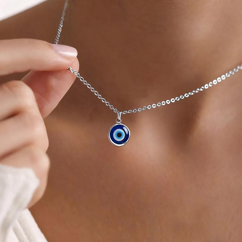 Lucky Blue Eye Evil Eye Pendant Necklace Stainless Steel Glass Charms Necklaces Jewelry For Women Jewelry Accessories Gifts