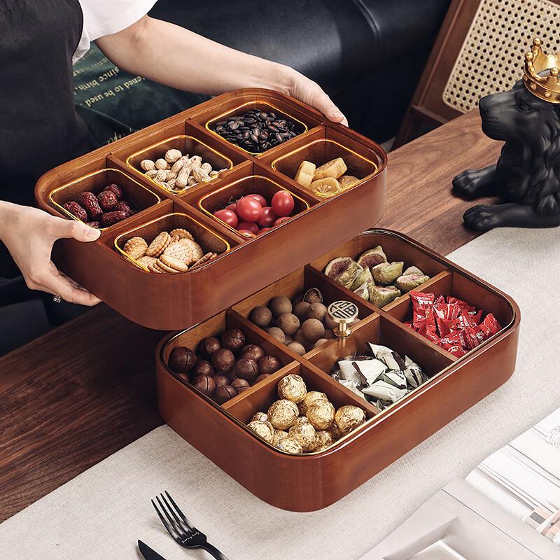 Naijiang New Chinese Style Solid Wood Covered Snack Tray