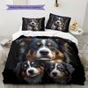 Black Bernese Mountain Dog Pattern Bedding Home Decoration Birthday Gift (1 * duvet cover + 2 * pillowcase, without core)