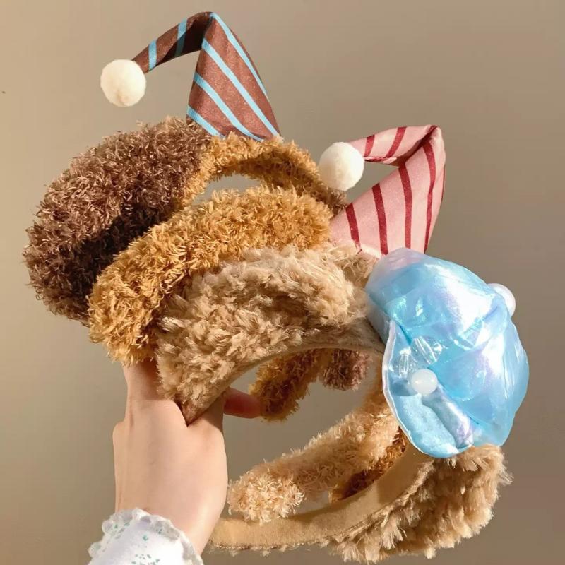 Lovely Stuffed Raccoon Headband For Women Face Washing Birthday Party Gathering Headpiece
