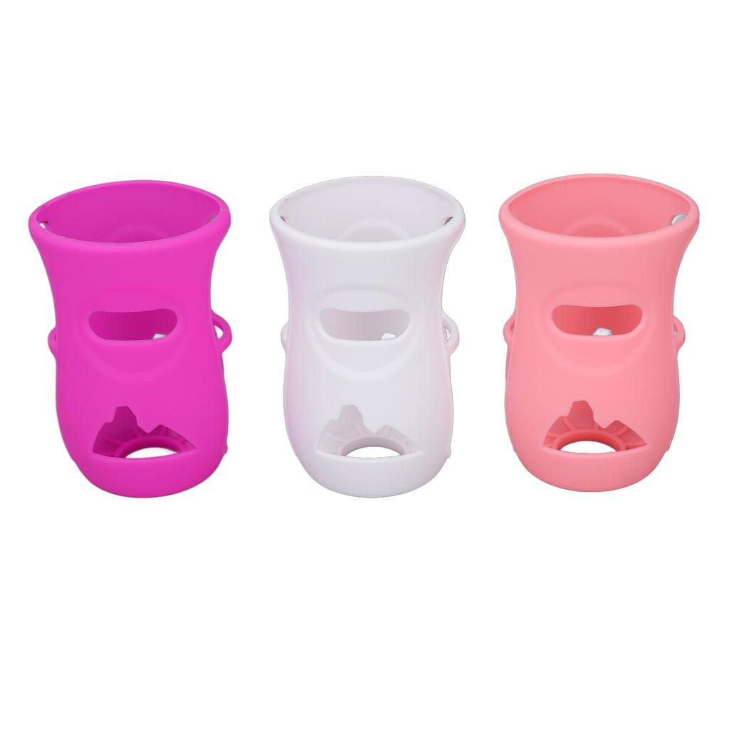 3pcs Bottle Silicone Sleeve Shatter Proof Silicone Bottle Cover Anti Flowing Sleeve for Glass Baby Bottles 8 Oz Series