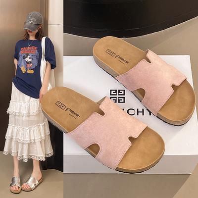 2025 Fashionable Soft Leather Thick-soled Slippers for Women, Anti-slip and Wear-resistant Casual Beach Sandals