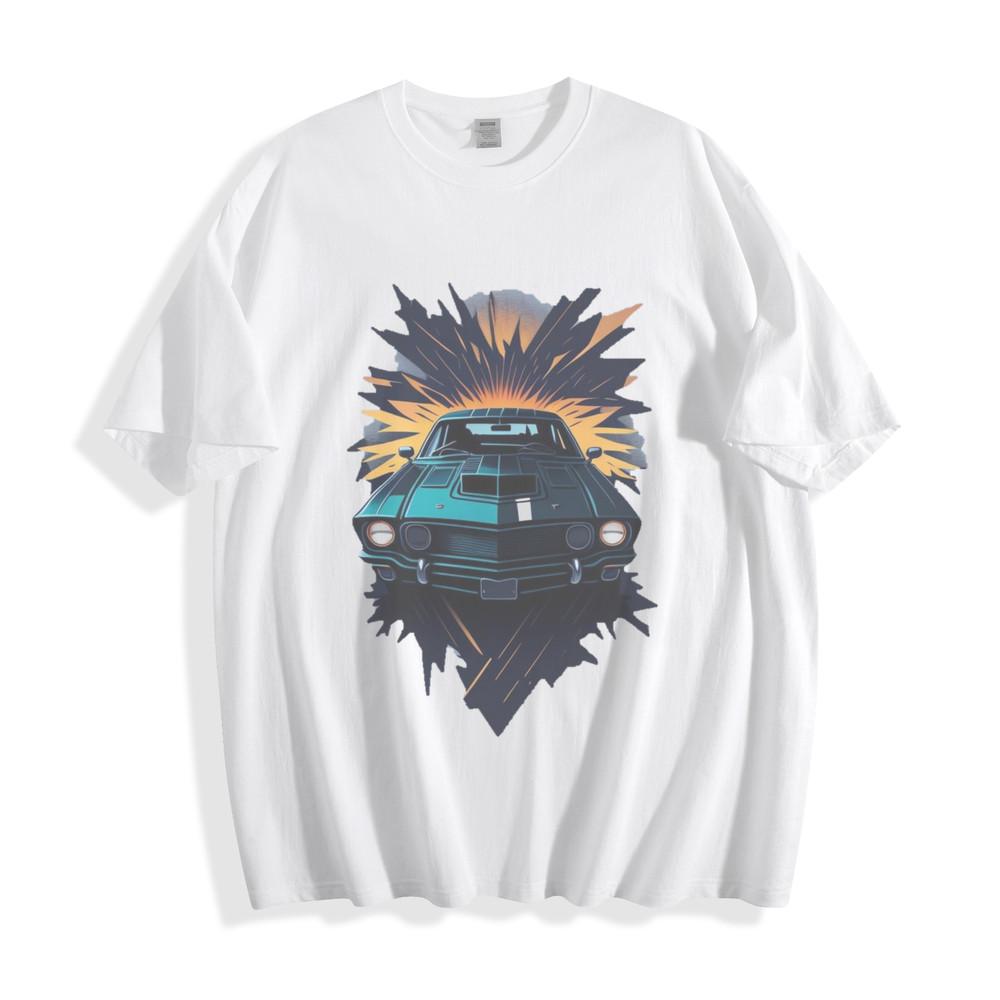 Ford Mustang Explosion T-Shirt - Dynamic Teal Racer Design Unisex Tee