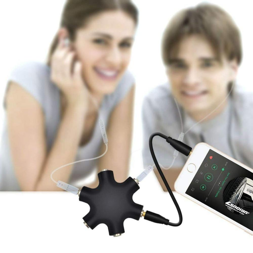 3.5mm Earphone Audio Splitter 1 Male To 1 2 3 4 5 Female Cable 5 Way Port Aux Music Sound Output Cables Stereo Headset ExtensionGood product