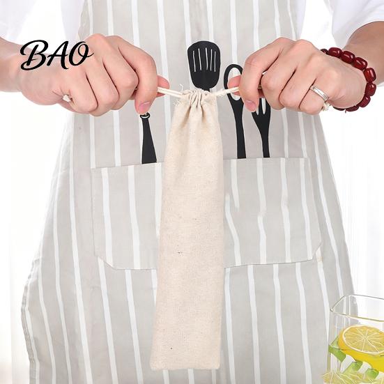 Compact Flatware Organizer for Camping Drawstring Cutlery Bag, Portable Reusable Utensil Pouch, Washable Holder Students Storage Chopsticks Spoons And
