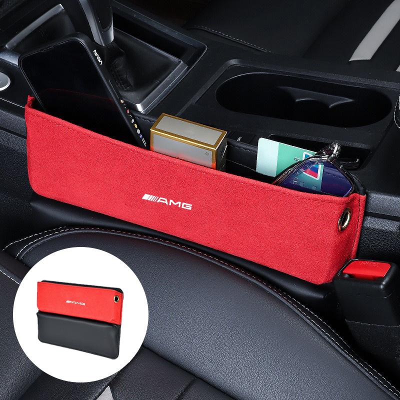 Car Seat Side Storage Pocket Suede Gap Filler Box For Mercedes Benz AMG W177 W176 X166 X167 C257 C218 X253 C118 C117 Accessories XB5