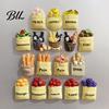 Decorative Fridge Magnets 3D Simulated Food Refrigerator Magnet Resin Fruit Bread Home Kitchen Office Whiteboard Locker Magnetic Decoration