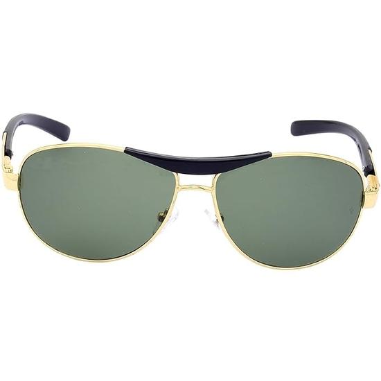 Dervin Green Lens Golden Frame Aviator Sunglasses for Men and Women