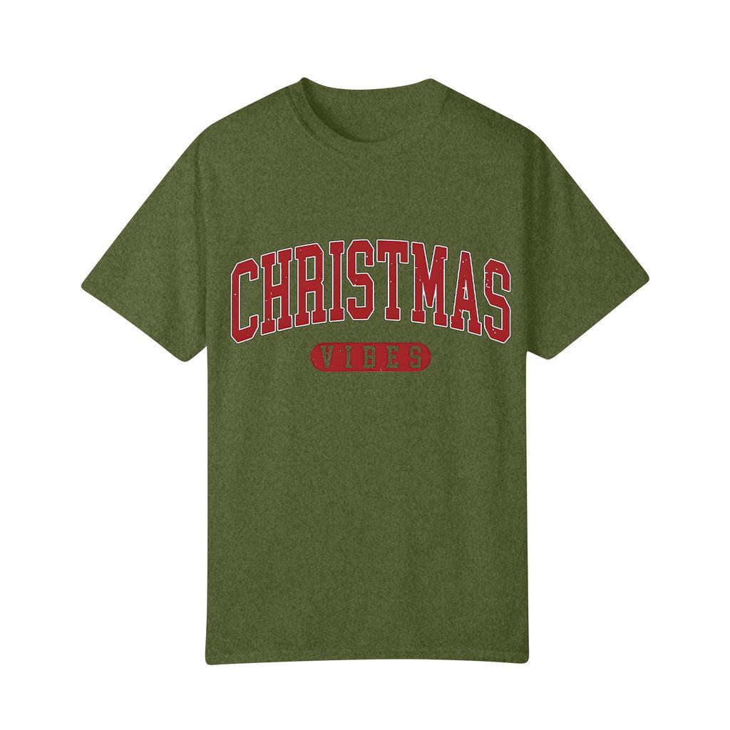 Camiseta de manga corta con cuello redondo y estampado de moda para mujer