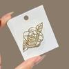 Women Brooch Hollow Rose Flower Design Polished Finish Brooch Pin Dress Coat Sweater Badge Versatile Fashion Accessory