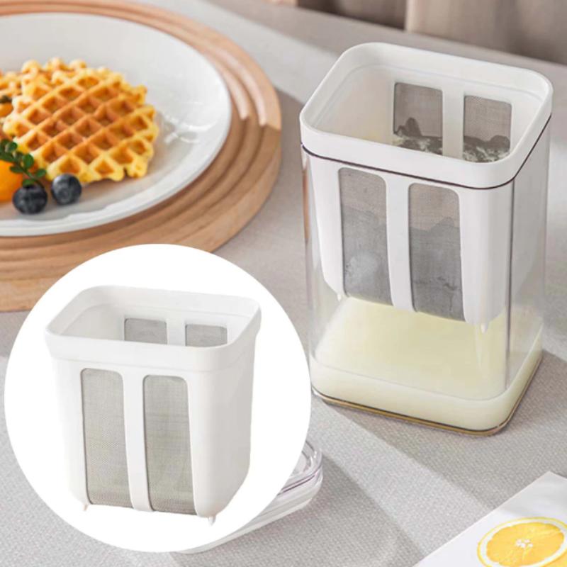 1100Ml Yogurt Filter Strainer Fine Mesh Transparent Box Homemade Screen Cheese Moisture Seperator Maker For Kitchen