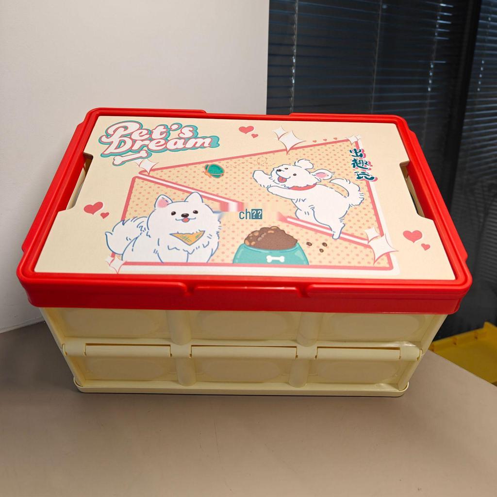 Colorful Foldable Cartoon Storage Box for Pet Snacks, Toys, and Camping Gear