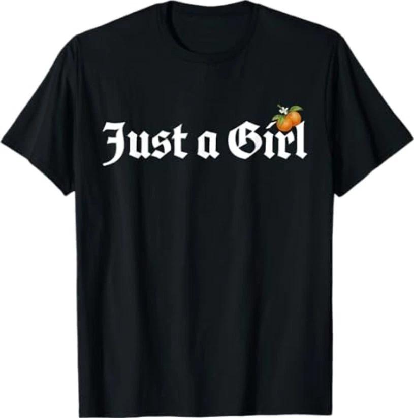 Just A Girl Gothic Blackletter Typography Design for Woman T-Shirt XXL