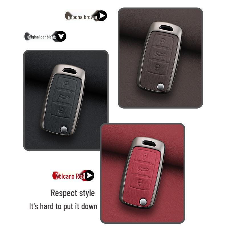 Volkswagen Key Case for Magotan, Passat, Tiguan, Sagitar, Tayron, CC, Lavida - Men's Car Key Shell with Buckle