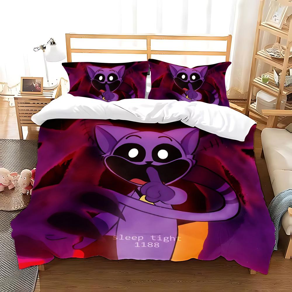 3D Tisk Hra CatNap x DogDay Ložní soupravy Přikrývka Prošívaná přikrývka Přehoz na postel Povlak na přikrývku Povlak na polštář 2-3dílné sady Dekorace ložnice