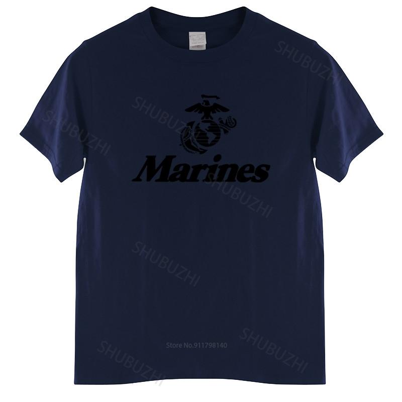 Cotton Tshirt Men Crew Neck Tops Marine Corps U.S. United States Marines USMC Military Men's Tee Shirt Cotton Brand T-shirt
