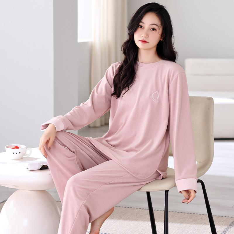 Pajamas Women'S Autumn And Winter Island Velvet Thin Velvet Casual Wear Homewear Winter Women'S Coral Velvet Warm Suit