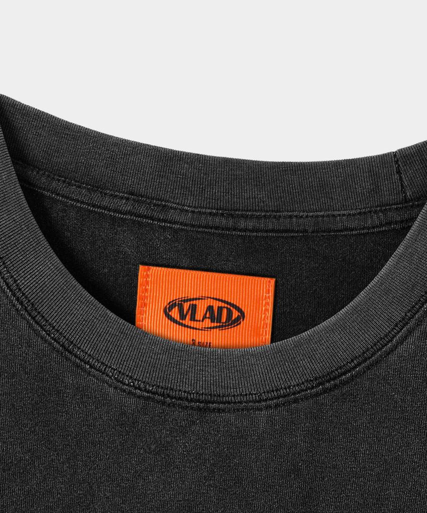 Dimiteulibeullaeg Vlad Vintage Rose Semi-Crop T-Shirt_Pigment Charcoal