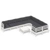 Vidaxl 10-Cz. Garden Lounge Set, With Cushions, White