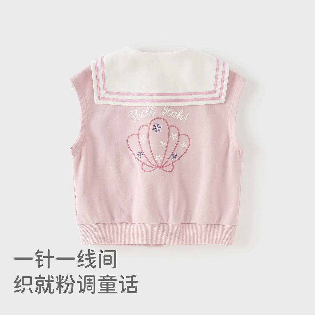 David Bella children's vest spring outfit new girls' navy academy style vest women's treasure vest shoulder