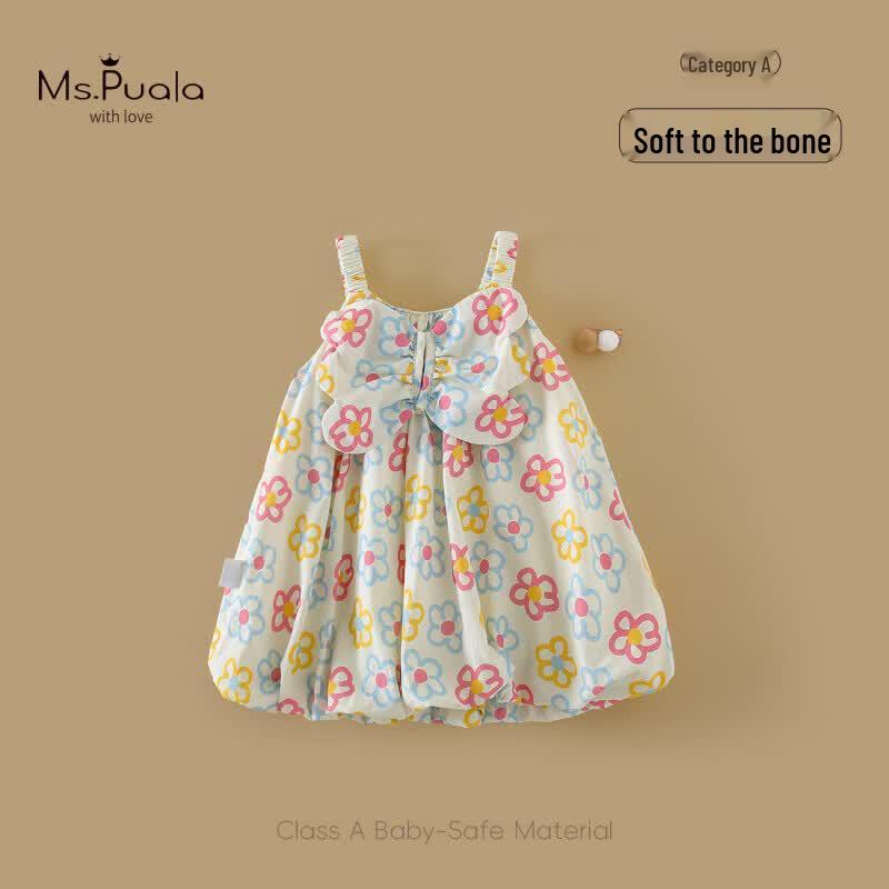 MS.PUALA Summer Infant Girls Strappy Bloom Dress 80 cm