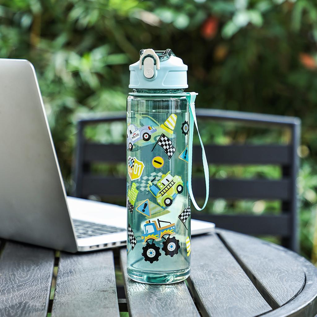 Ein 750ml großer Dinosaurier-Trinkbecher mit Strohhalm, niedlich und tragbar, geeignet für Outdoor-Aktivitäten, Camping, Bergsteigen und Radfahren