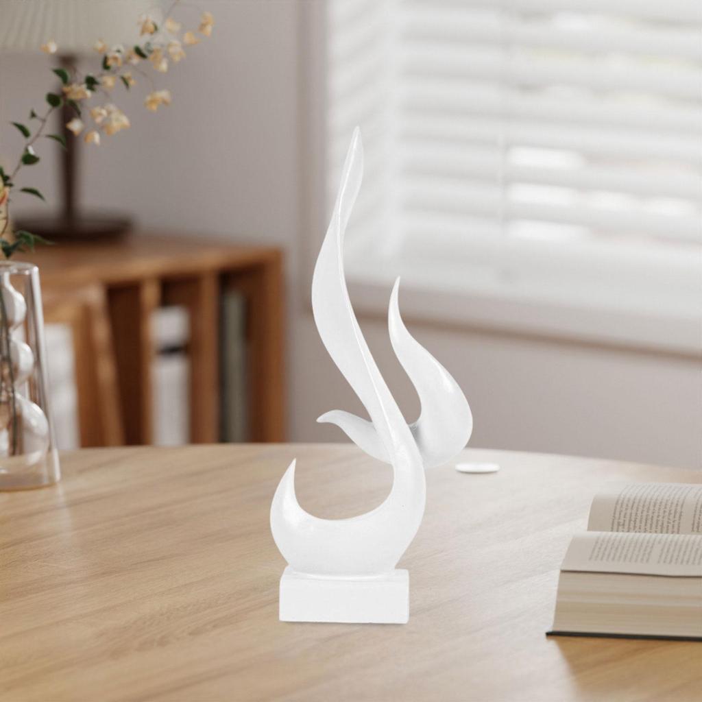 Abstract Sculpture Modern Aesthetic Art Craft Creative Collectible Flame Statue for Office Bedroom Bookshelf Hotel Living Room