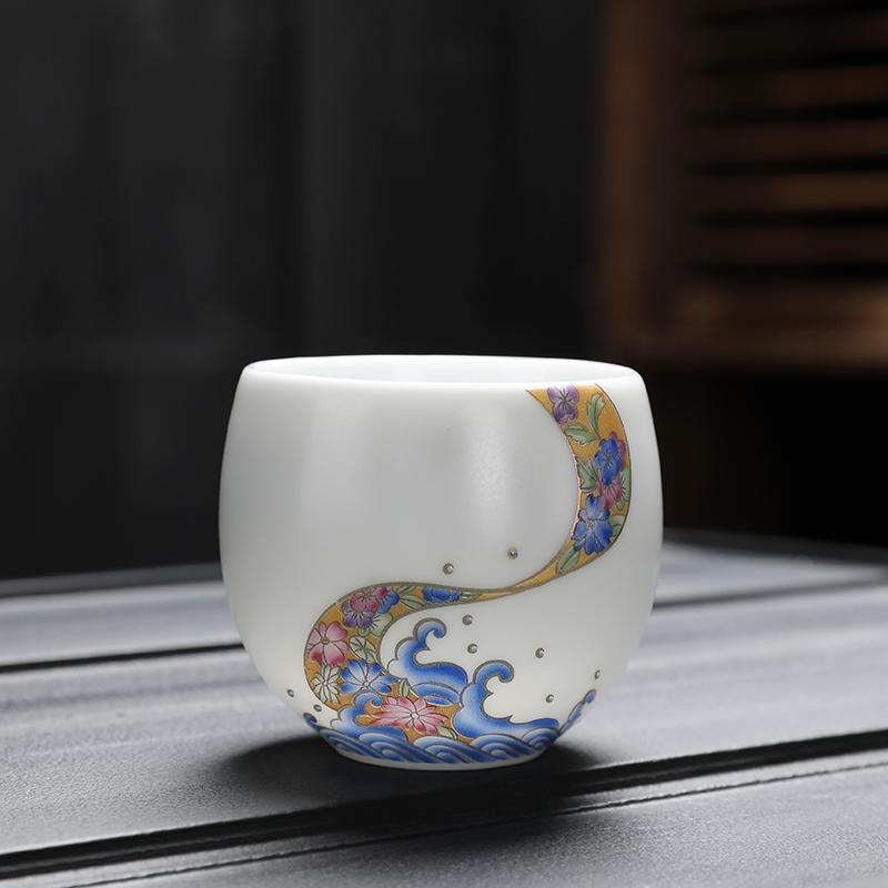 Ceramic Single Cup Coffeeware Teaware Kung Fu Tea Accessories Cups Kitchen Dining Bar Home Garden
