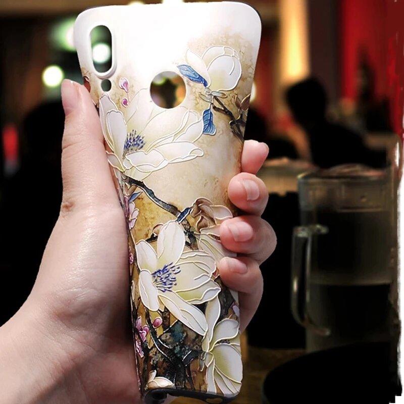 For Xiaomi Poco X7 Pro 3D Relief Flower Emboss Soft Silicone Case Cartoon Painted Back Cover for Poco X7 Pro with 3D Relief Case