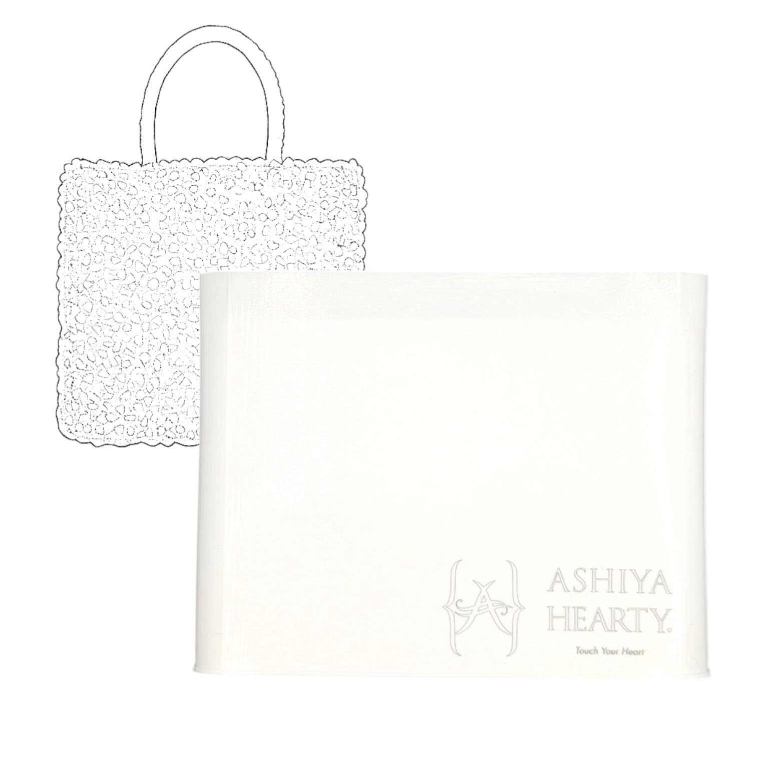 [Ashiya Hearty] Bag-in-Bag for Square Mini Wire Bags  Bag-in-Bag for Wire Knit Bags, Made in Japan with TPU (White)