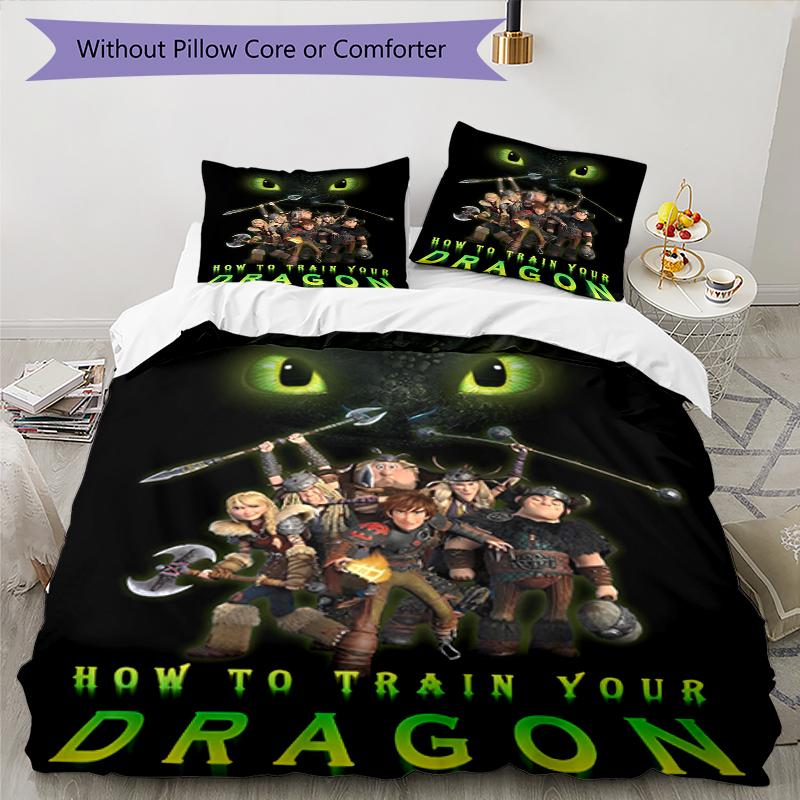 3pcs Dragon Bedding Set Duvet Cover Closure Includes 1 Duvet Cover & 2 Pillowcases, Soft and Comfortable for All Seasons.