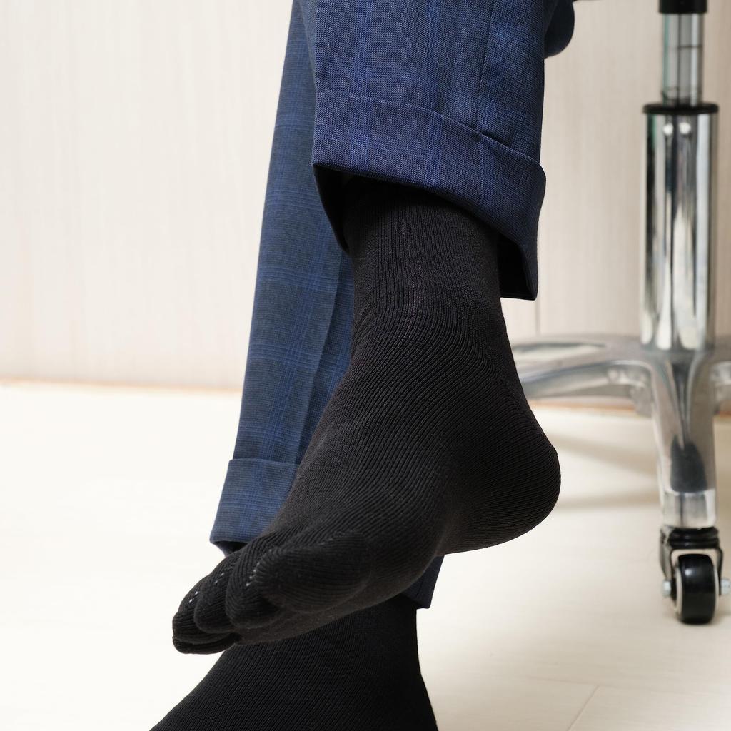 Maffole Copper Antibacterial and for Business and Commuting Men's Five-Toe Socks, Ion, Odor-Resistant, Chemical-Free, Thin, Breathable, Cotton,